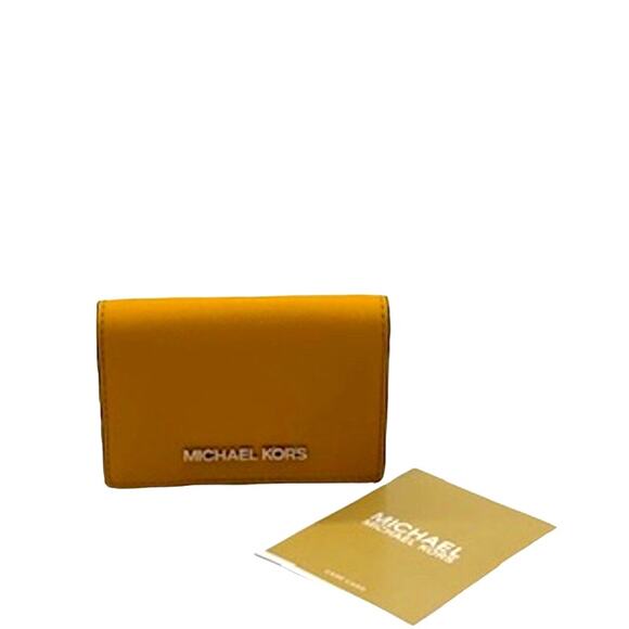 RETAIL $128 MICHAEL KORS JET SET Wallet*YELLOW*Beautiful Giftable*Multiple IDs - Picture 1 of 10
